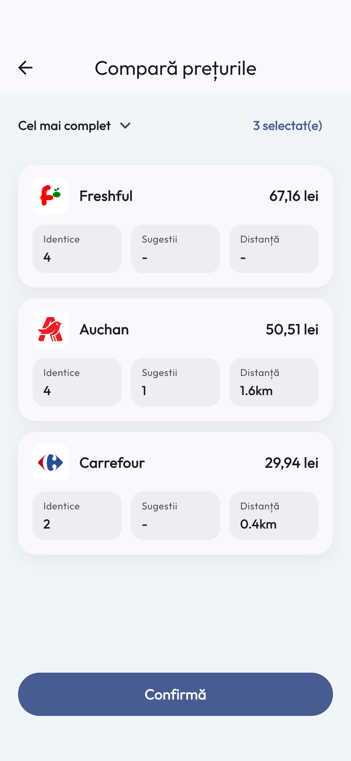 Personal recommendation screen
